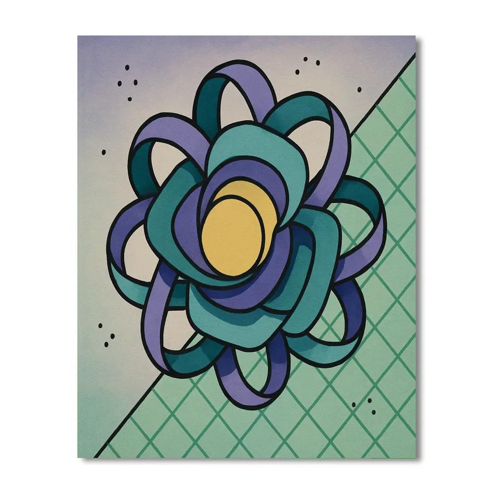 Orbit Bloom With Abstract Lattice DIY paint by numbers