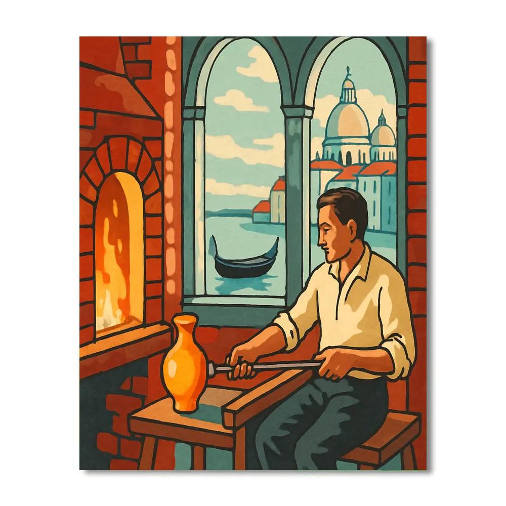 Glassblower Workshop With Venice Light paint by color