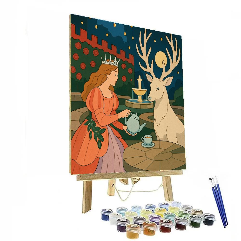 Moonlit Garden With Princess paint by numbers