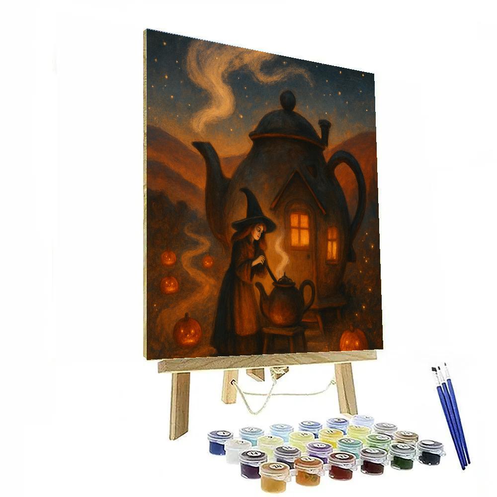 The Witchs Teapot Cottage On Ember Hill Number painting