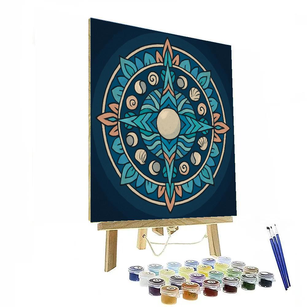 Tide Compass In Mandala Form Numbered painting kits