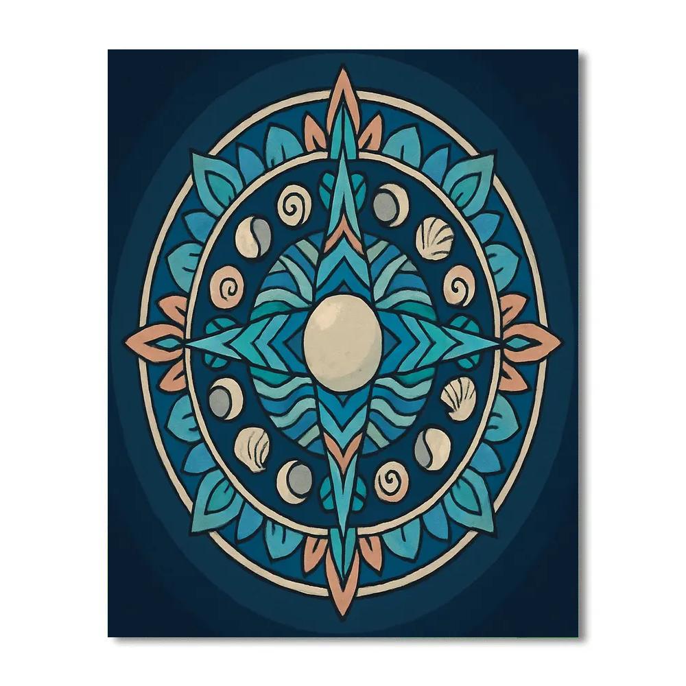 Tide Compass In Mandala Form Numbered painting kits