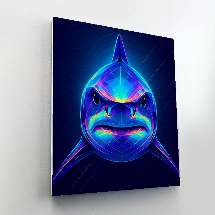 Neon Reef Shark Focus Painting by numbers kit