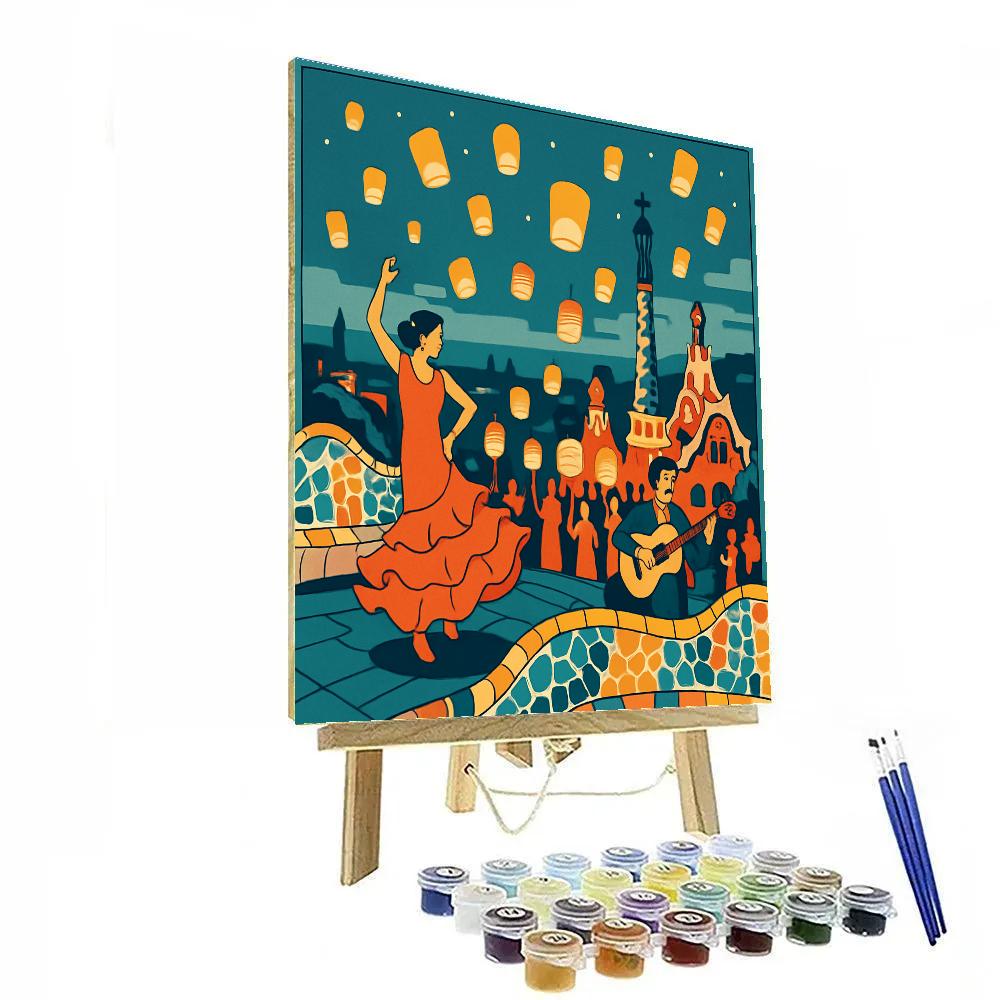 Rooftop Mosaic Carnival In Spain Twilight paint by numbers