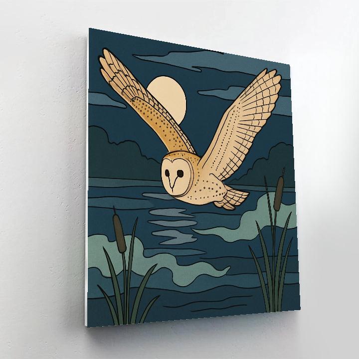River Mist Flight With Owl Paint by numbers art