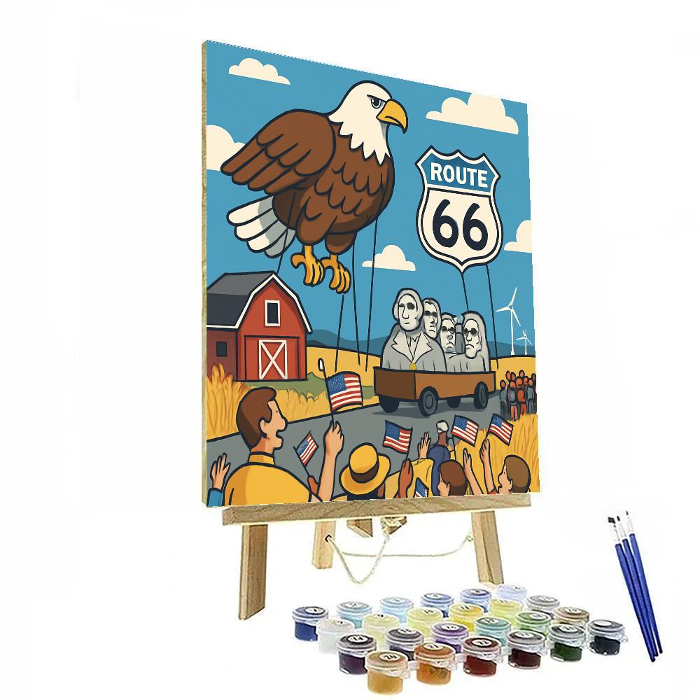USA Prairie Postcard Balloon Parade paint by numbers