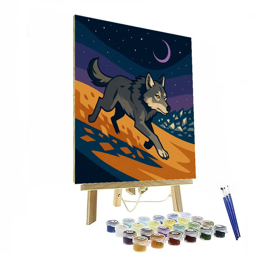Dune Glass Wolf Mirage paint by number