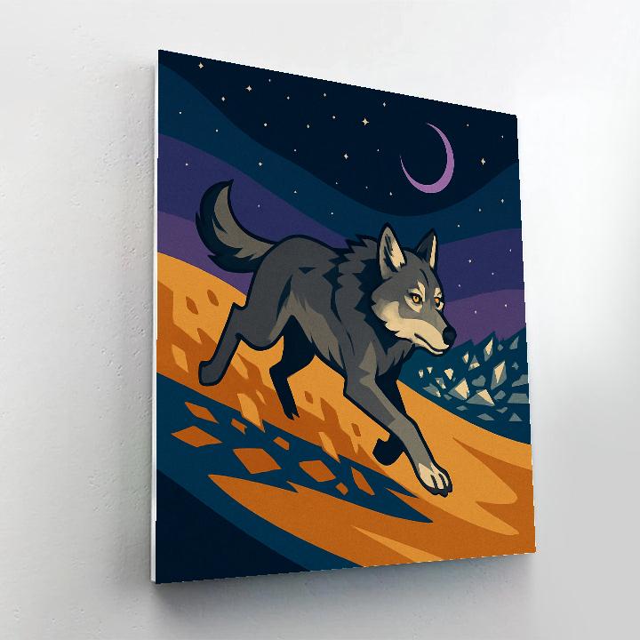 Dune Glass Wolf Mirage paint by number