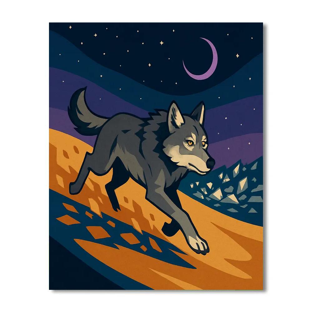 Dune Glass Wolf Mirage paint by number
