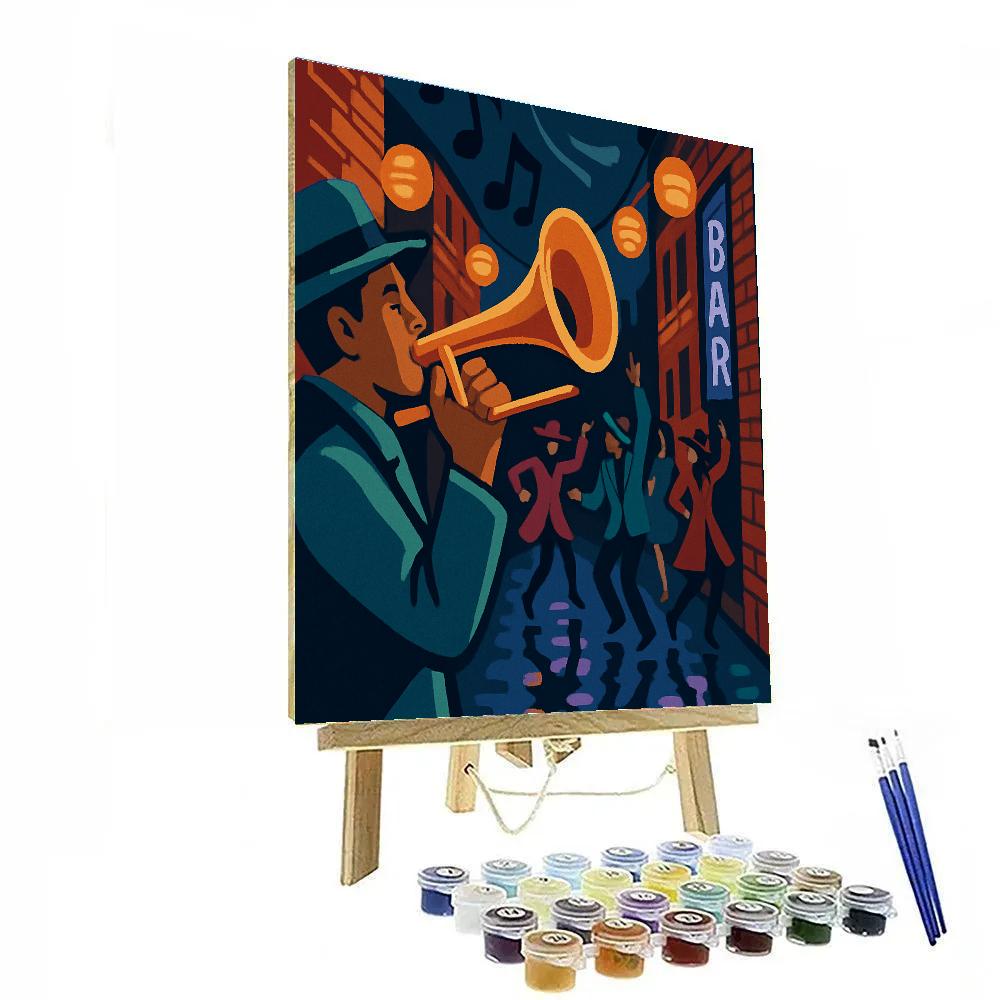 Neon Alley Jazz Procession painting number kit