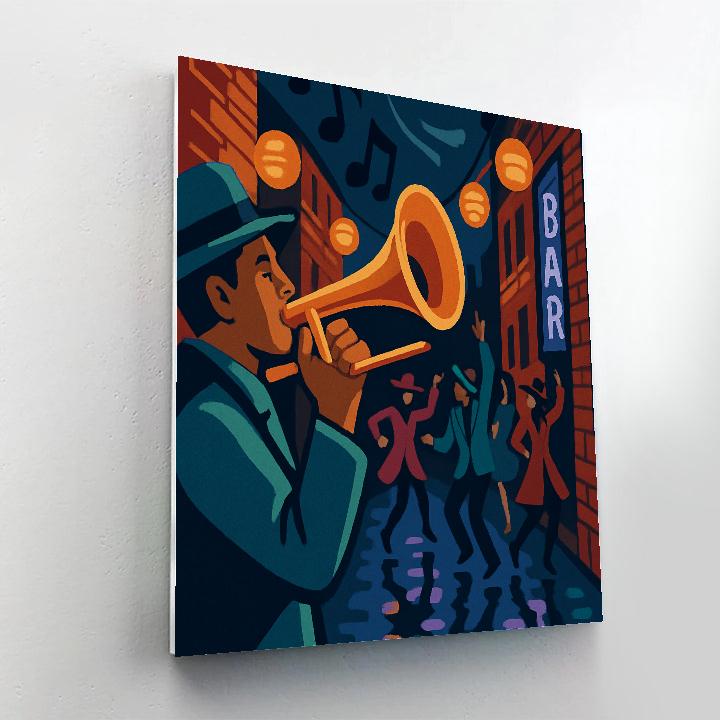 Neon Alley Jazz Procession painting number kit