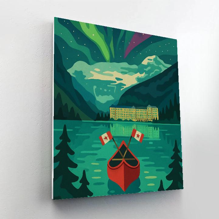 National Aurora Canoe At Lake Louise DIY paint by numbers