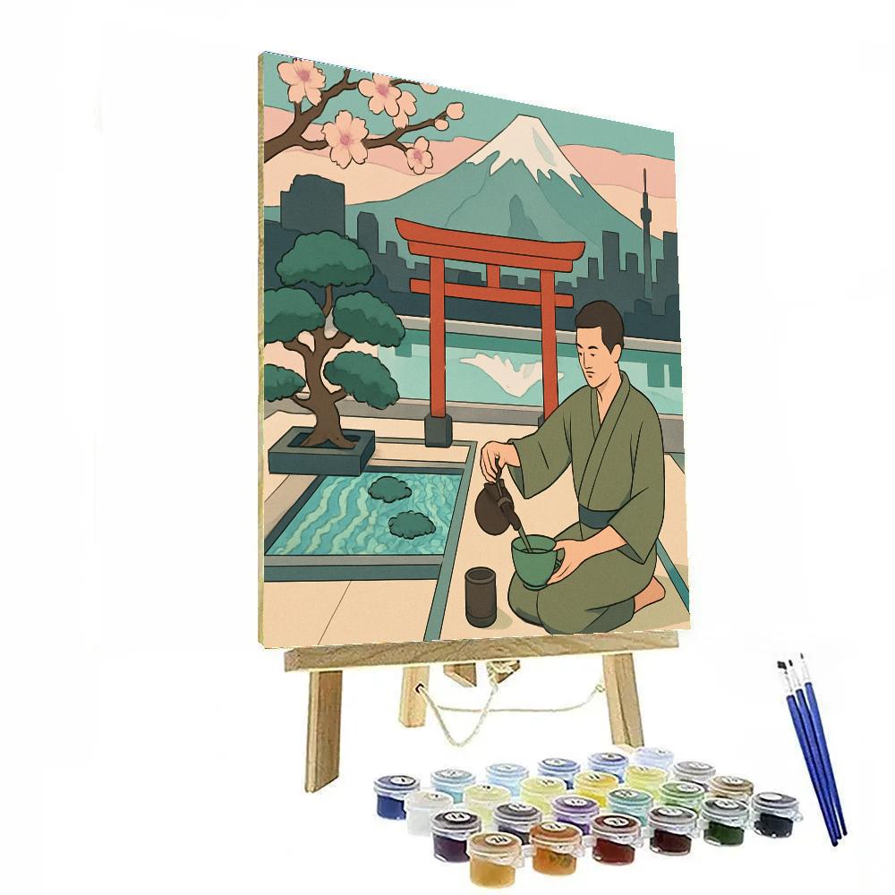 Japan Crafted Glass Garden Skyline Paint by numbers art