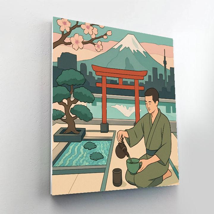 Japan Crafted Glass Garden Skyline Paint by numbers art