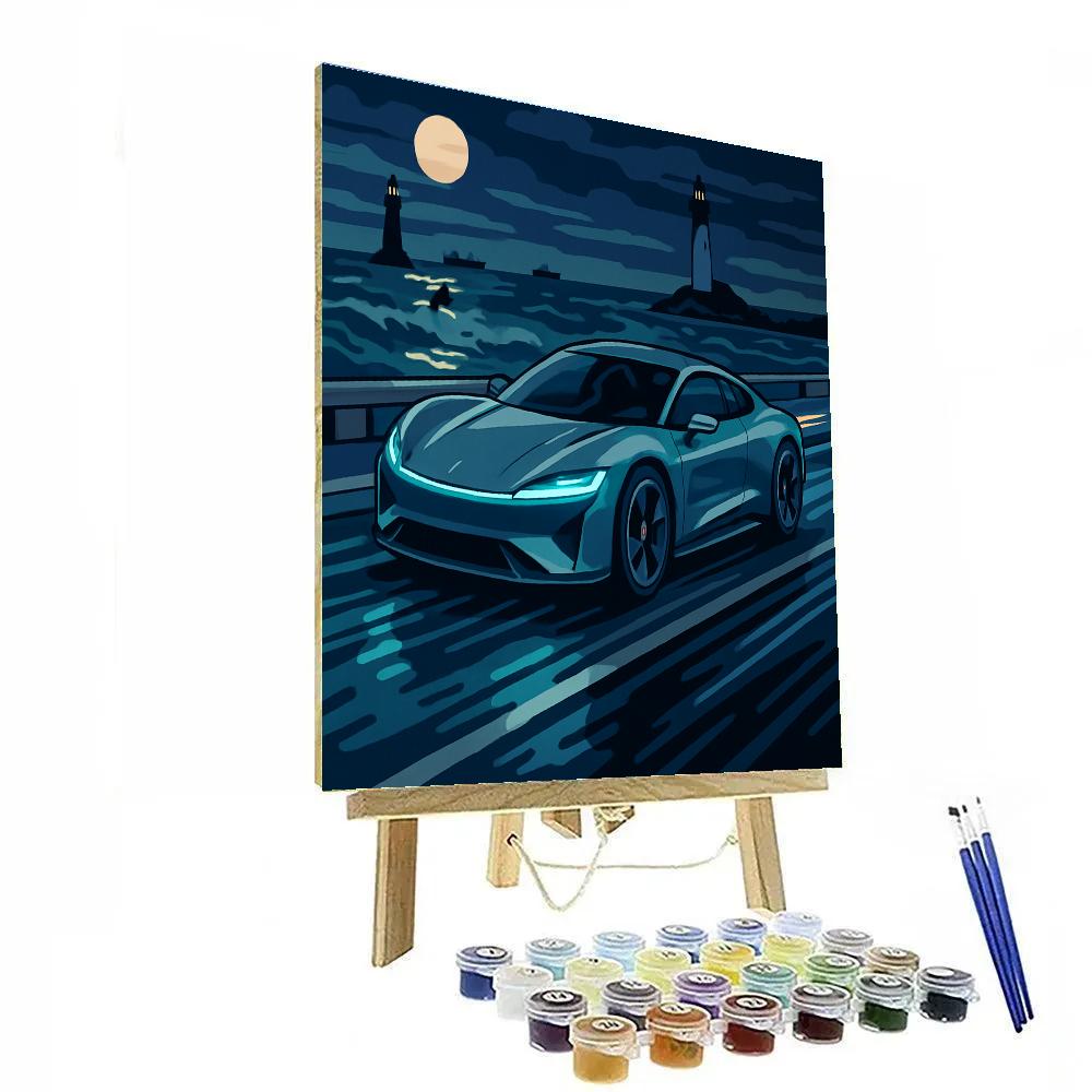 Midnight Tide Cars Sprint Paint by numbers art