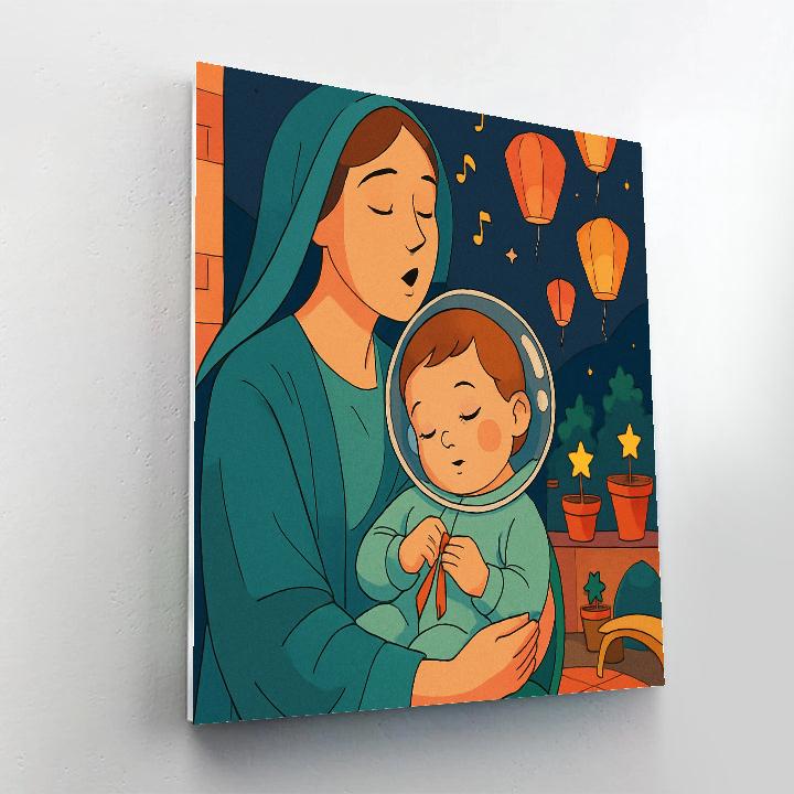 Lullaby Lanterns With Mother In Orbit paint by color