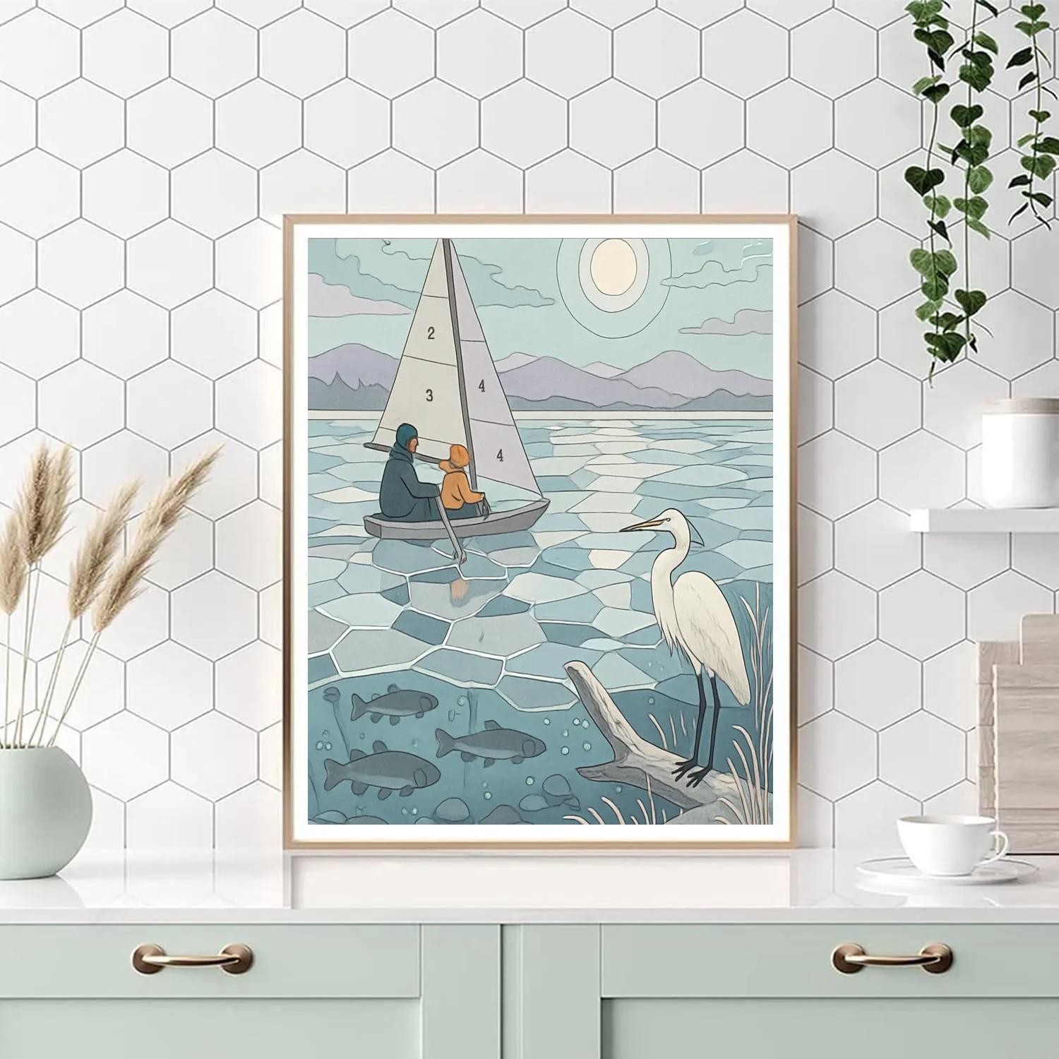 Lake Shard Ice Carnival Number painting