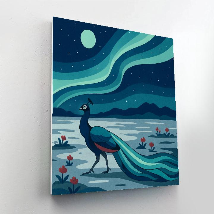Aurora Crowned Garden Peacock painting number kit