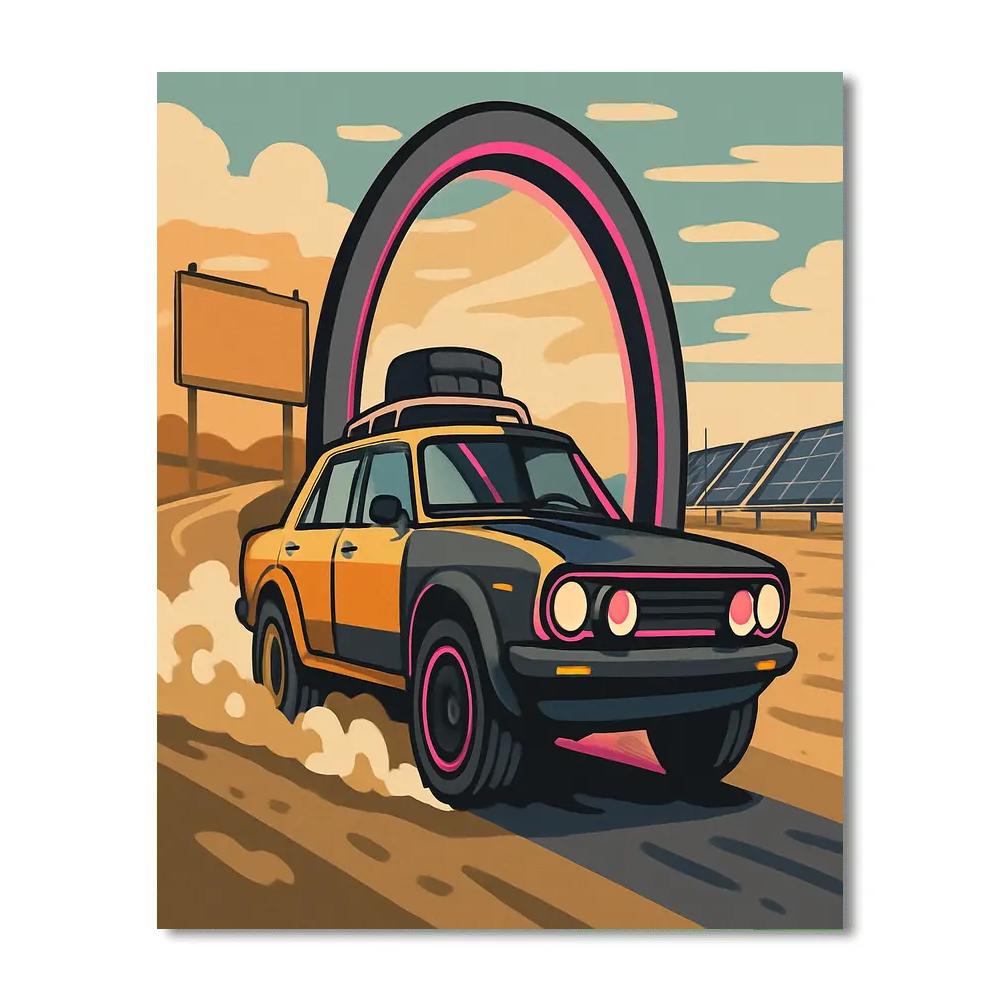 Time Capsule Rally With Cars paint by numbers