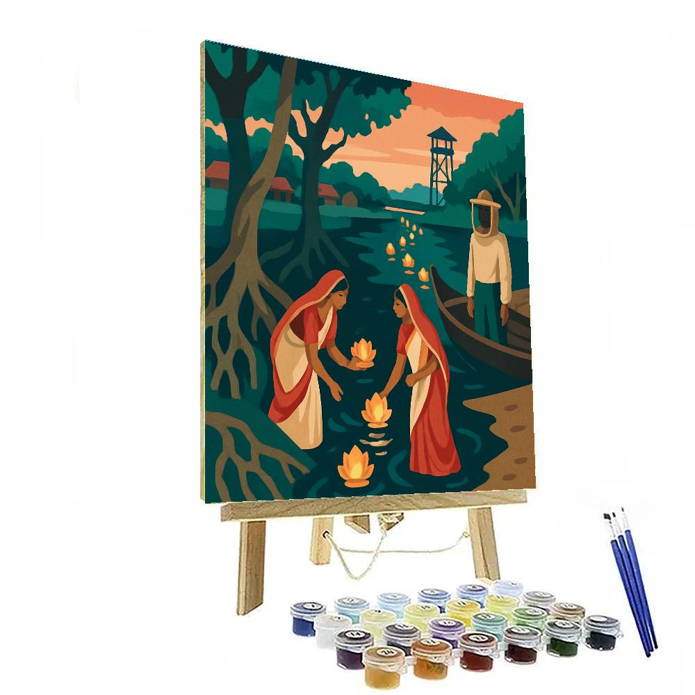 Sundarbans Lantern Trail In India Numbered painting kits