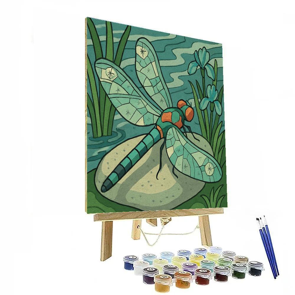 Dragonfly With Prism Wing Cartography Paint by numbers art