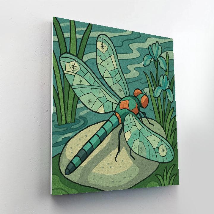 Dragonfly With Prism Wing Cartography Paint by numbers art