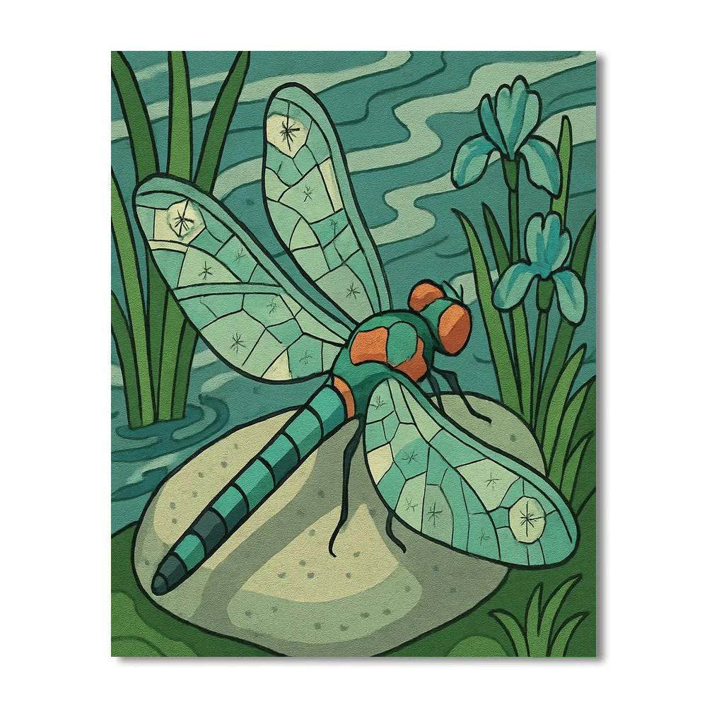 Dragonfly With Prism Wing Cartography Paint by numbers art
