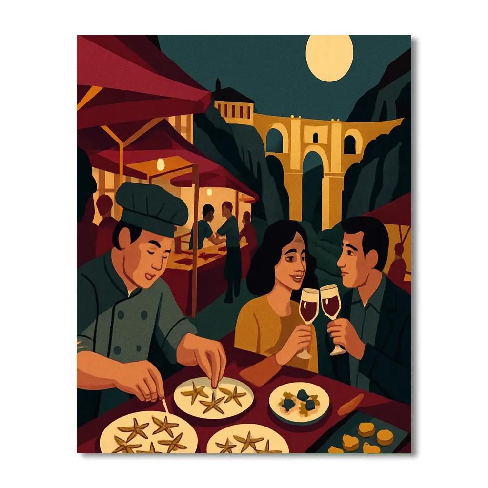 Spain-Forged Tapas Constellation Market DIY paint by numbers