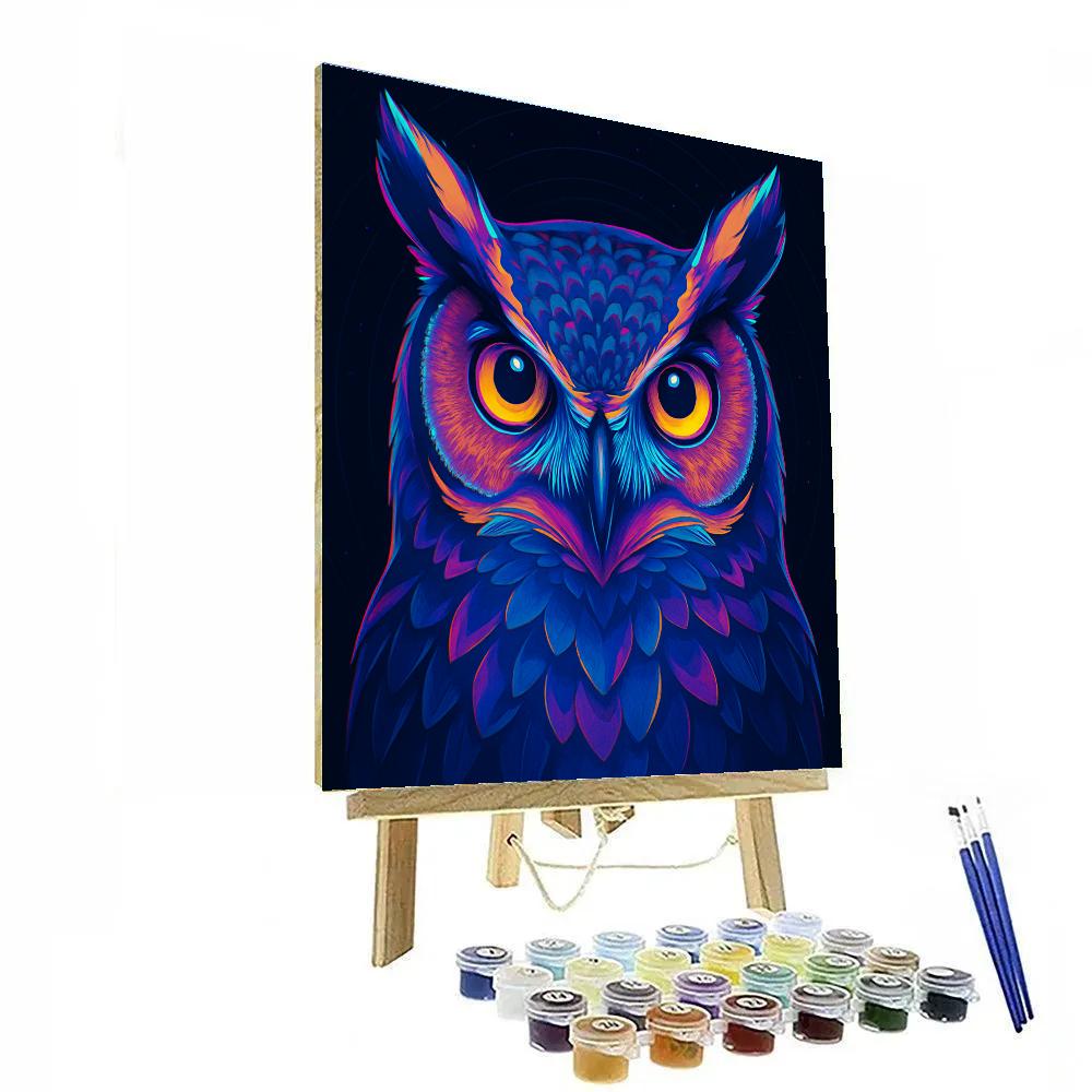 Cyber Mirage Owl Symmetry Numbered painting kits