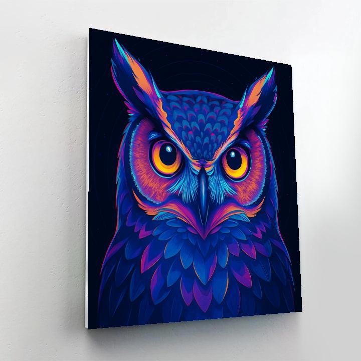 Cyber Mirage Owl Symmetry Numbered painting kits