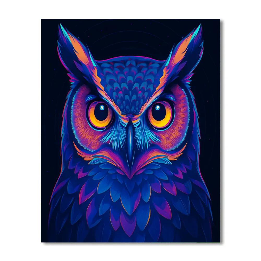 Cyber Mirage Owl Symmetry Numbered painting kits