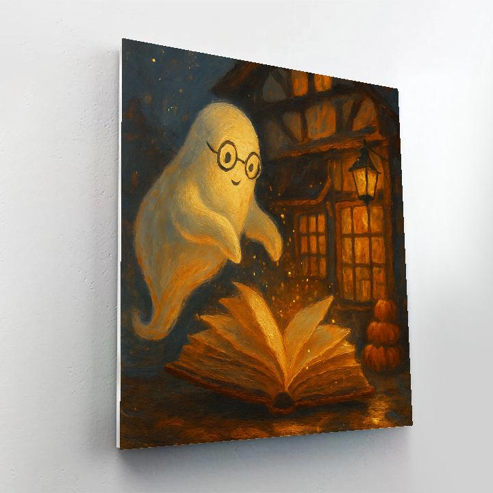 Cozy Haunted Bookshop At The Crooked Crossroads painting number kit