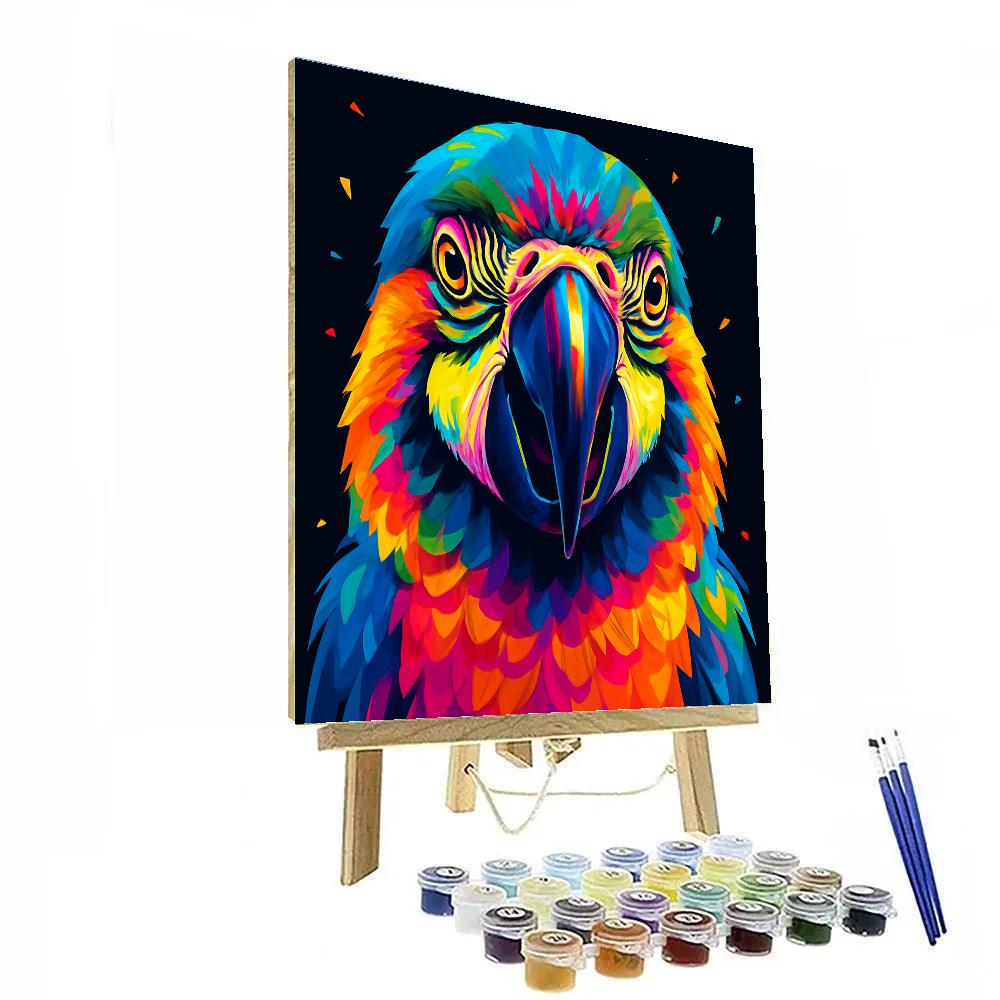 Carnival Prism Parrot Portrait paint by number