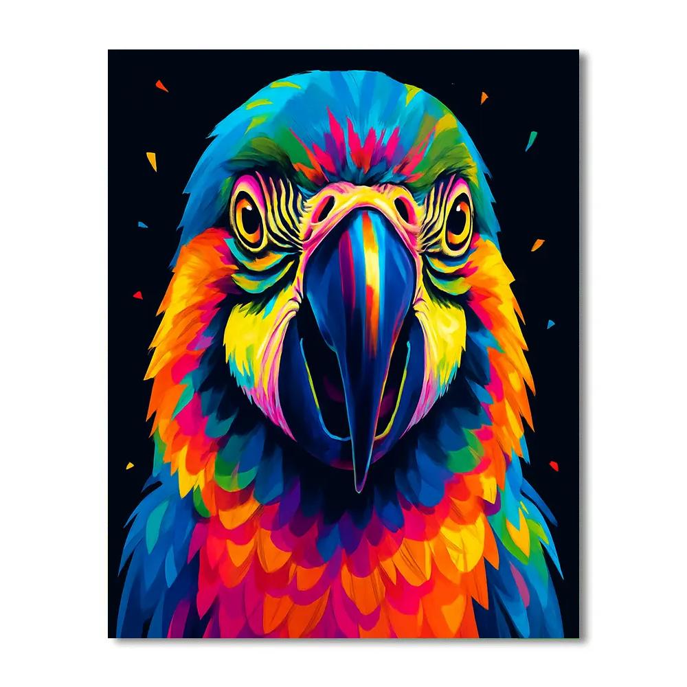 Carnival Prism Parrot Portrait paint by number