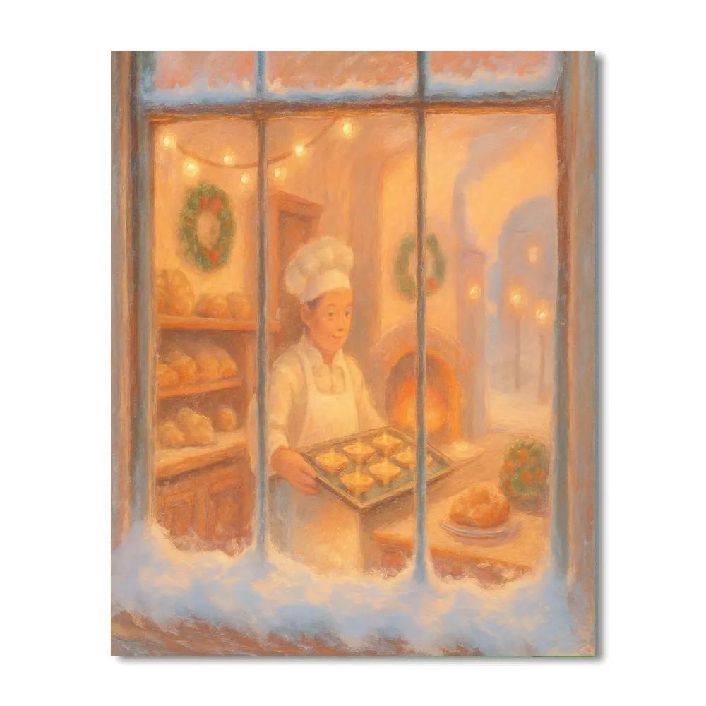 Candlelit Bakery Blizzard Window paint by color