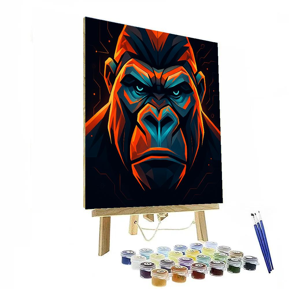 Molten Circuit Gorilla Front View Paint by numbers kits