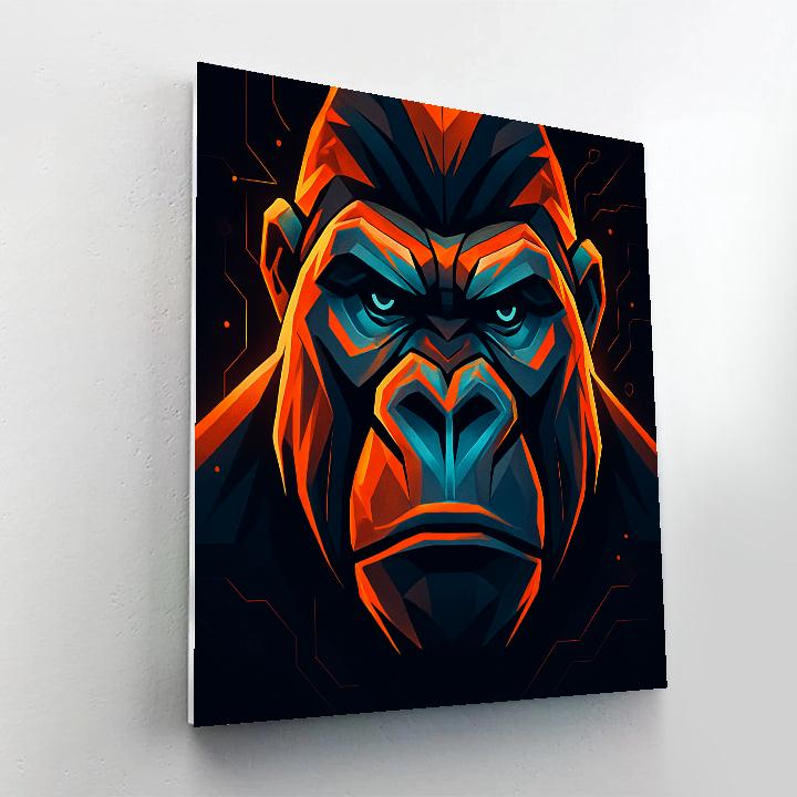 Molten Circuit Gorilla Front View Paint by numbers kits