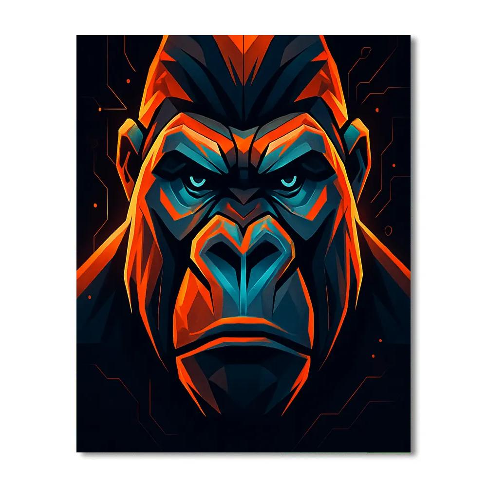 Molten Circuit Gorilla Front View Paint by numbers kits