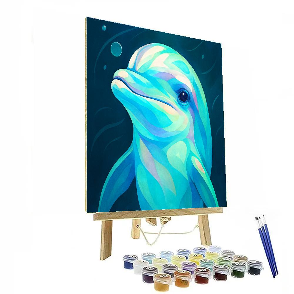 Tidal Bloom Dolphin Portrait paint by number
