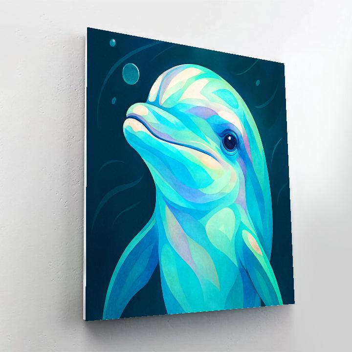 Tidal Bloom Dolphin Portrait paint by number