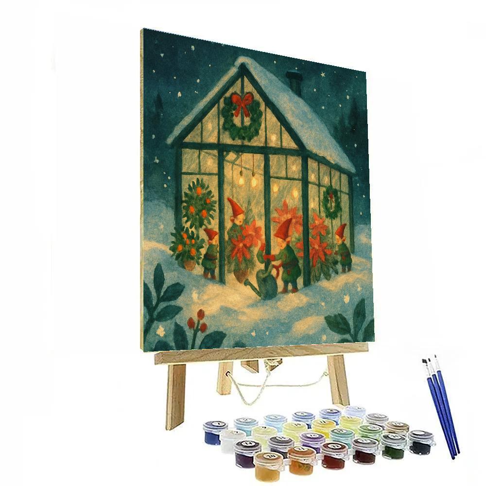 North Pole Greenhouse Glow Numbered painting kits