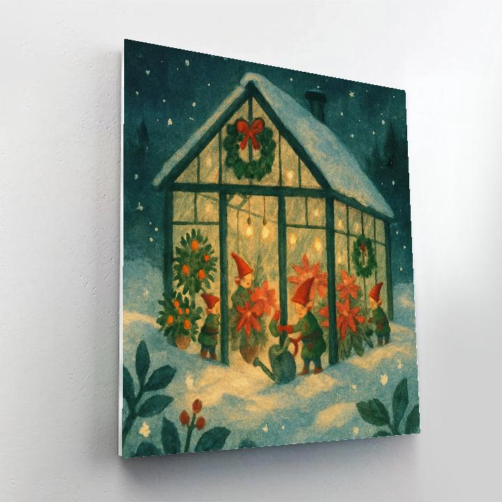 North Pole Greenhouse Glow Numbered painting kits