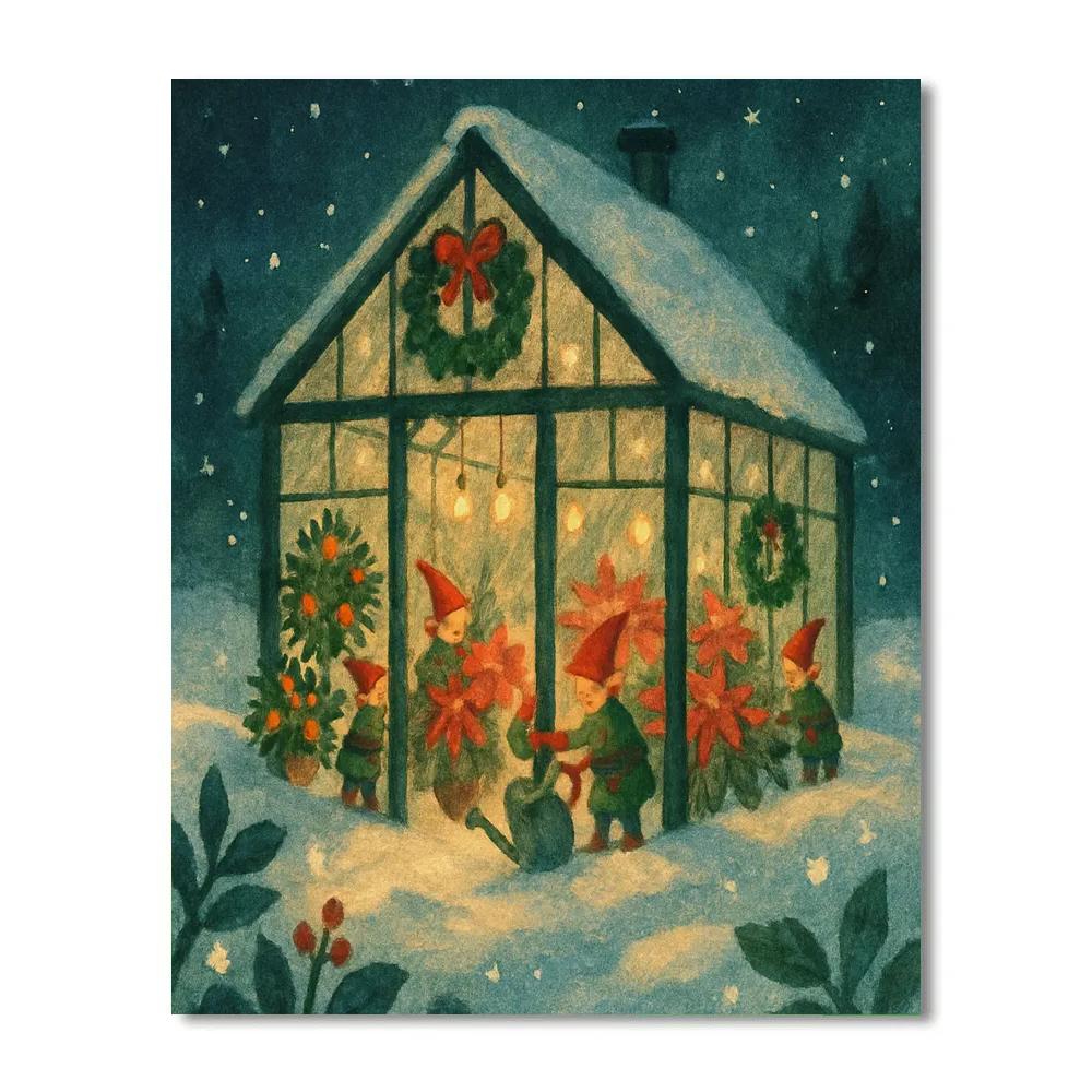 North Pole Greenhouse Glow Numbered painting kits