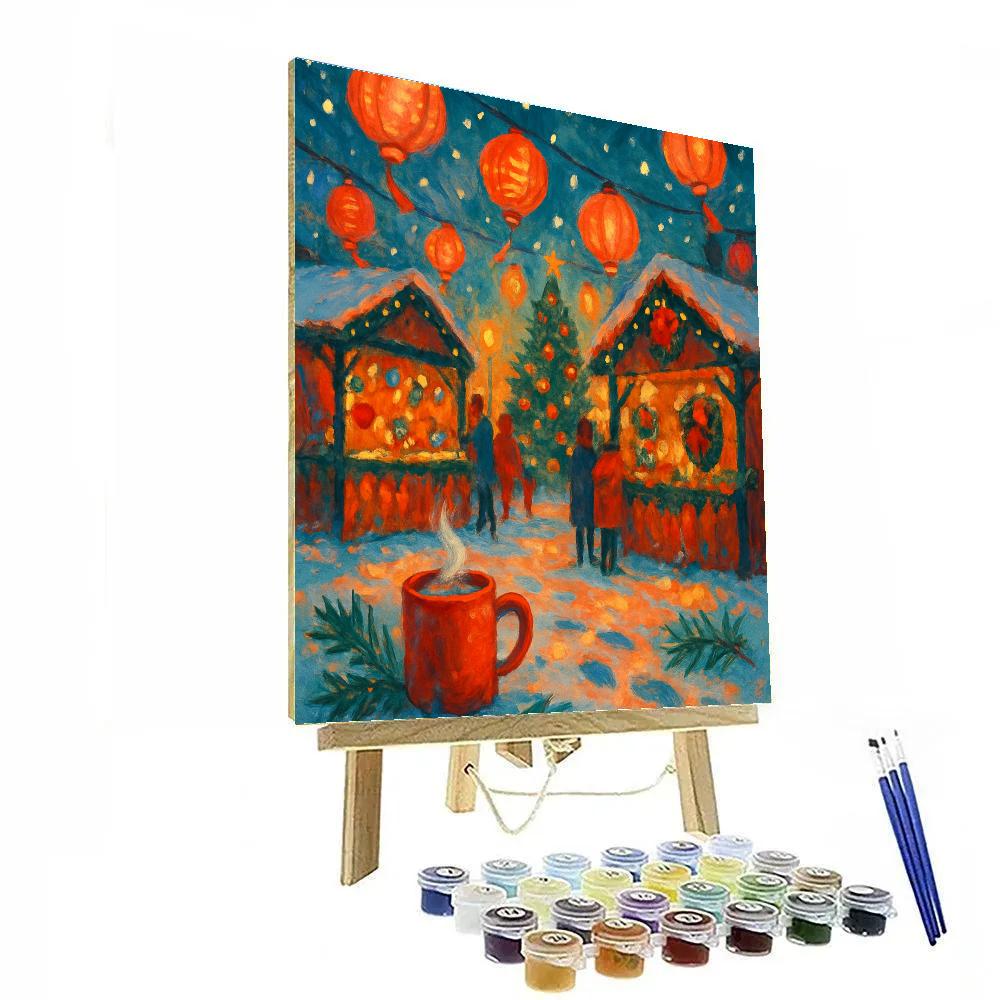 Winter Market Of Spinning Lanterns painting number kit