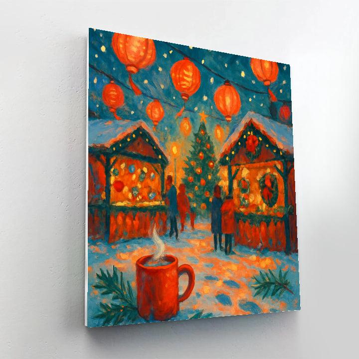 Winter Market Of Spinning Lanterns painting number kit