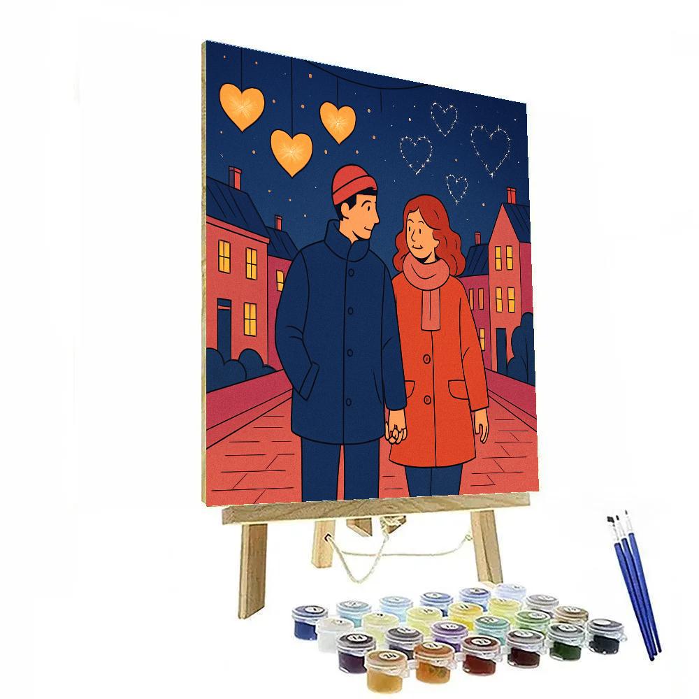 Valentines Day Star Lantern Stroll Numbered painting kits