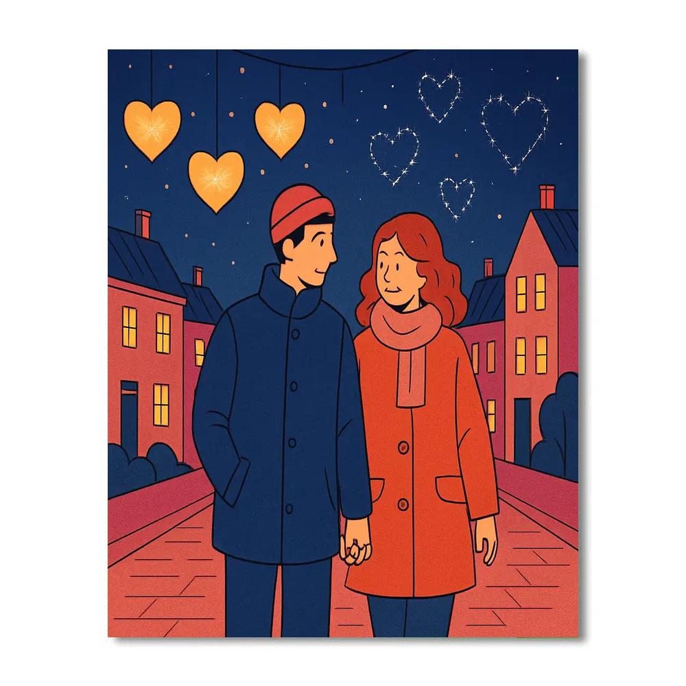 Valentines Day Star Lantern Stroll Numbered painting kits