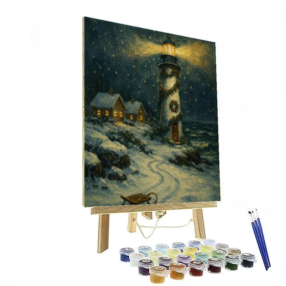 Frosted Lighthouse Gift Beacon Painting by numbers kit