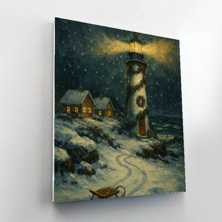 Frosted Lighthouse Gift Beacon Painting by numbers kit
