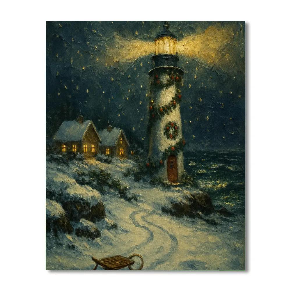 Frosted Lighthouse Gift Beacon Painting by numbers kit